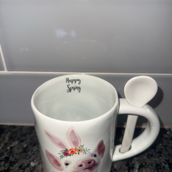 Cute Pig Mug with Spoon - Picture 2 of 4